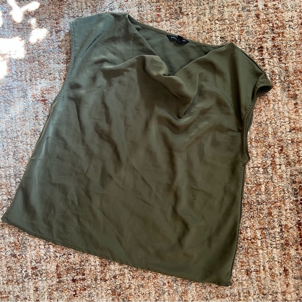 Banana Republic Army Green Slouch Neck Top - Size L